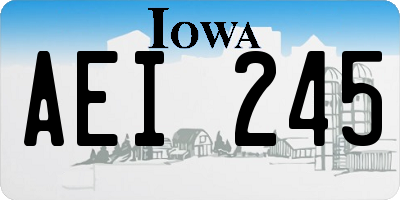 IA license plate AEI245