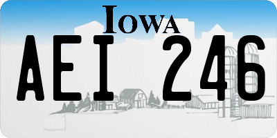 IA license plate AEI246