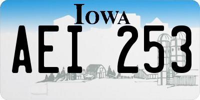 IA license plate AEI253