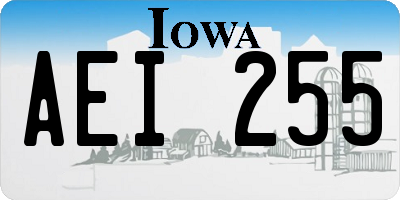 IA license plate AEI255