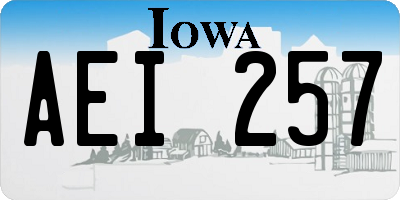 IA license plate AEI257