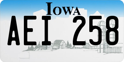IA license plate AEI258