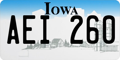 IA license plate AEI260