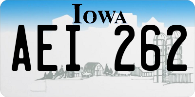 IA license plate AEI262