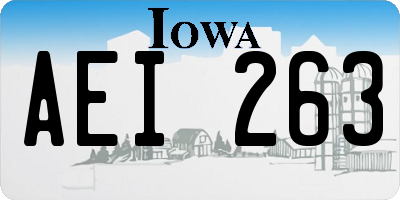 IA license plate AEI263