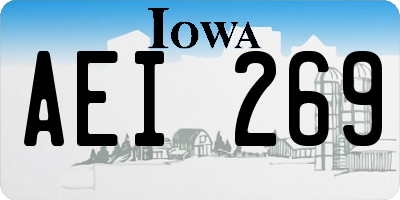 IA license plate AEI269