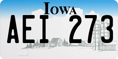 IA license plate AEI273