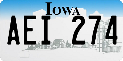IA license plate AEI274
