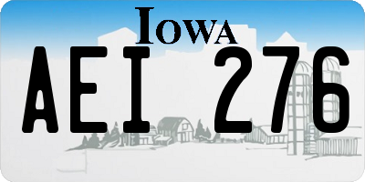 IA license plate AEI276