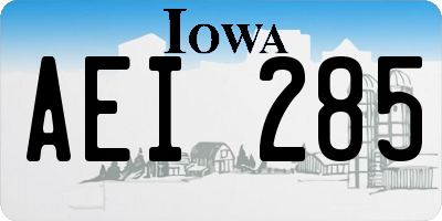 IA license plate AEI285
