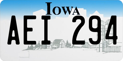 IA license plate AEI294