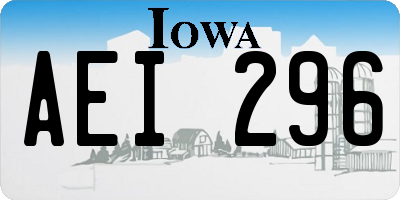 IA license plate AEI296