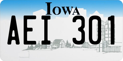 IA license plate AEI301