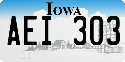IA license plate AEI303