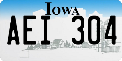 IA license plate AEI304