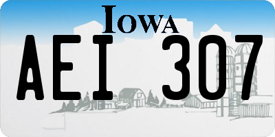 IA license plate AEI307