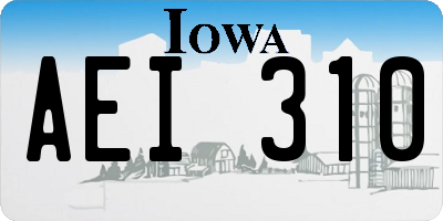 IA license plate AEI310