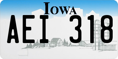 IA license plate AEI318