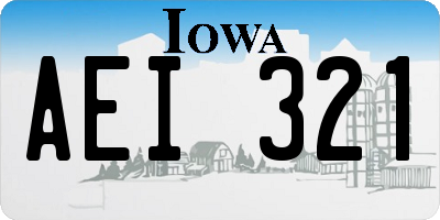 IA license plate AEI321