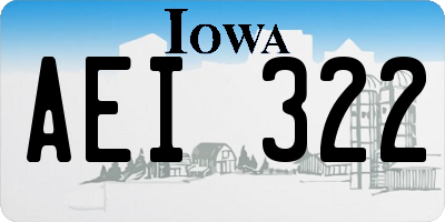 IA license plate AEI322