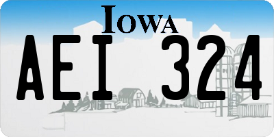 IA license plate AEI324