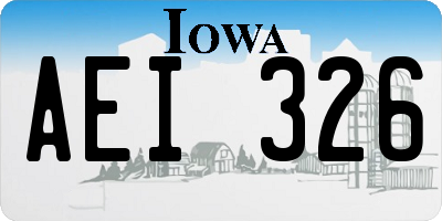 IA license plate AEI326