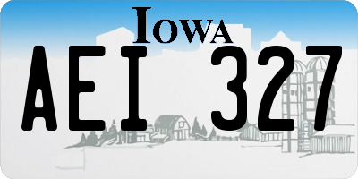 IA license plate AEI327