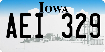 IA license plate AEI329