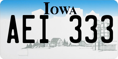 IA license plate AEI333