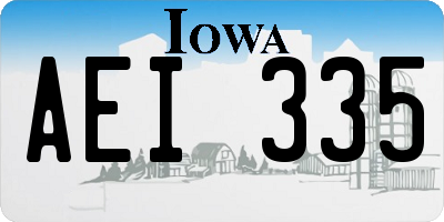 IA license plate AEI335