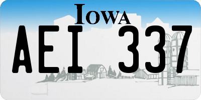 IA license plate AEI337