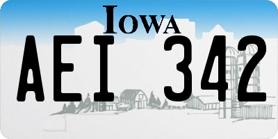 IA license plate AEI342