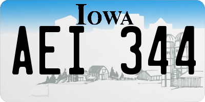 IA license plate AEI344