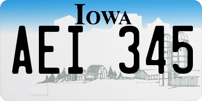 IA license plate AEI345
