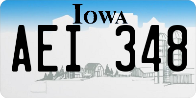 IA license plate AEI348