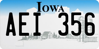 IA license plate AEI356