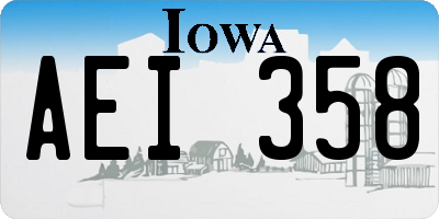 IA license plate AEI358