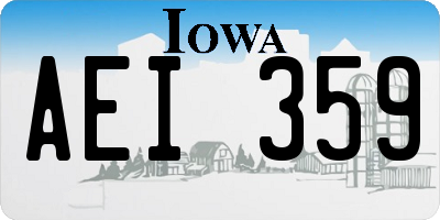 IA license plate AEI359
