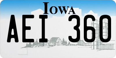 IA license plate AEI360