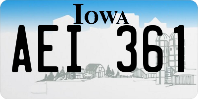 IA license plate AEI361