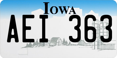 IA license plate AEI363