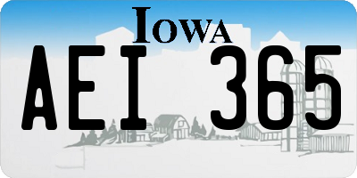IA license plate AEI365