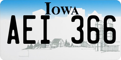 IA license plate AEI366