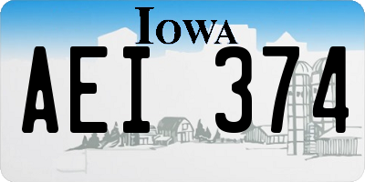 IA license plate AEI374