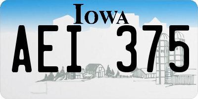 IA license plate AEI375