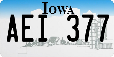 IA license plate AEI377