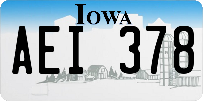 IA license plate AEI378
