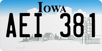 IA license plate AEI381
