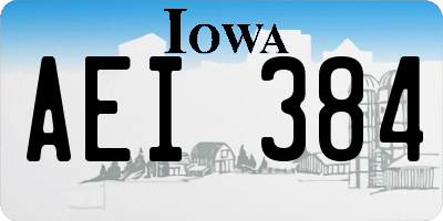 IA license plate AEI384