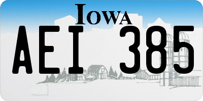 IA license plate AEI385